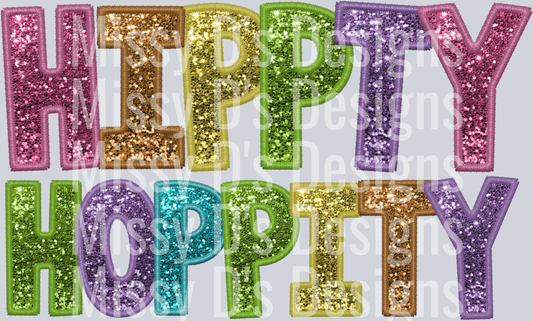 hippty hoppity easter faux glitter