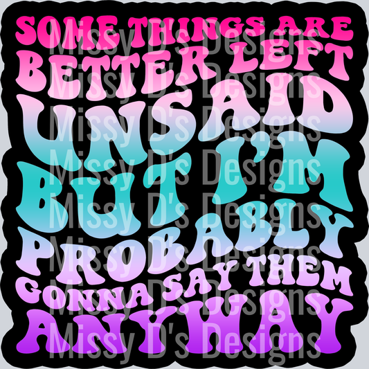 Color Some Things Are Better Left Unsaid