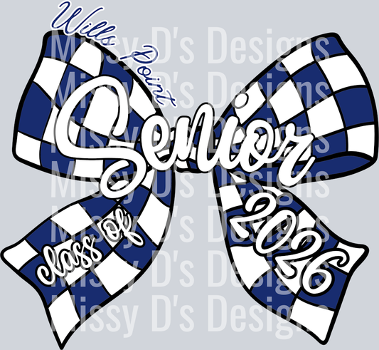wills point senior classs of 2026 checkered bow