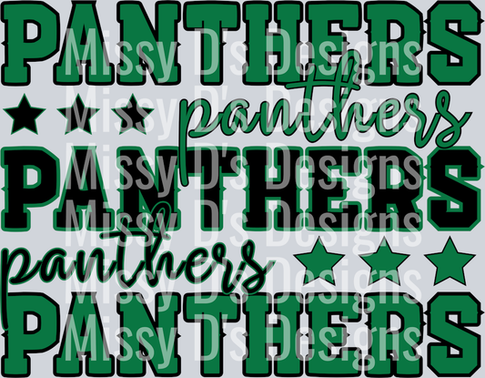 panthers stacked green black