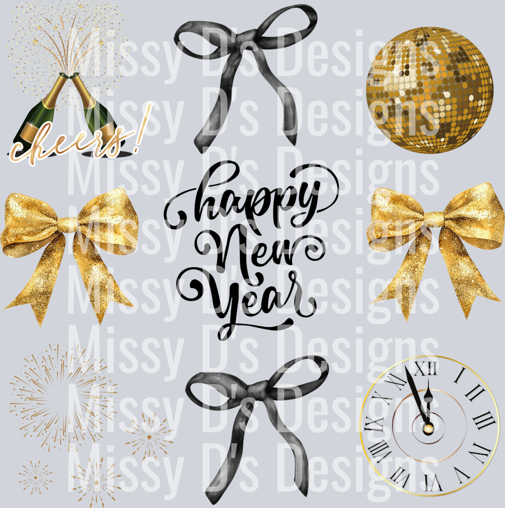 Happy New Year Bows 300dpi