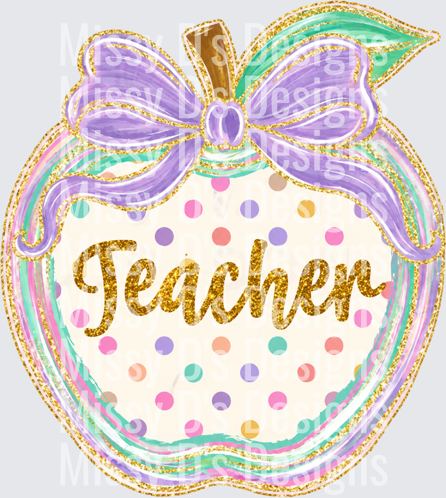 Back to School dotted apple