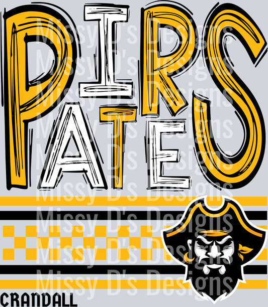bottom stacked doodle pirates checkered