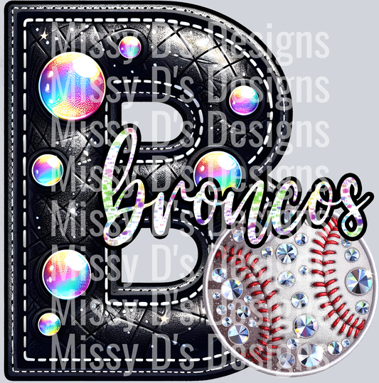 leather baseball broncos