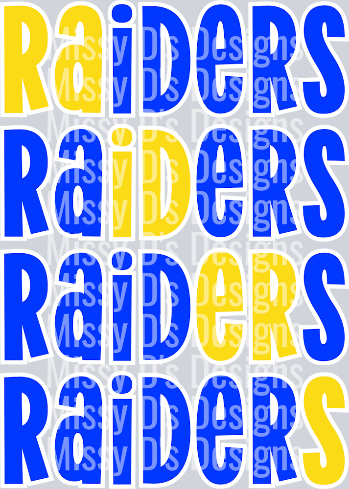 raiders yellow blue stacked