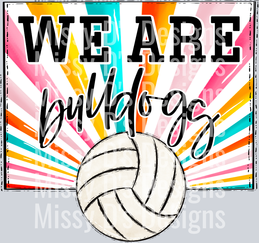 sunburst WE ARE bulldogs volleyball
