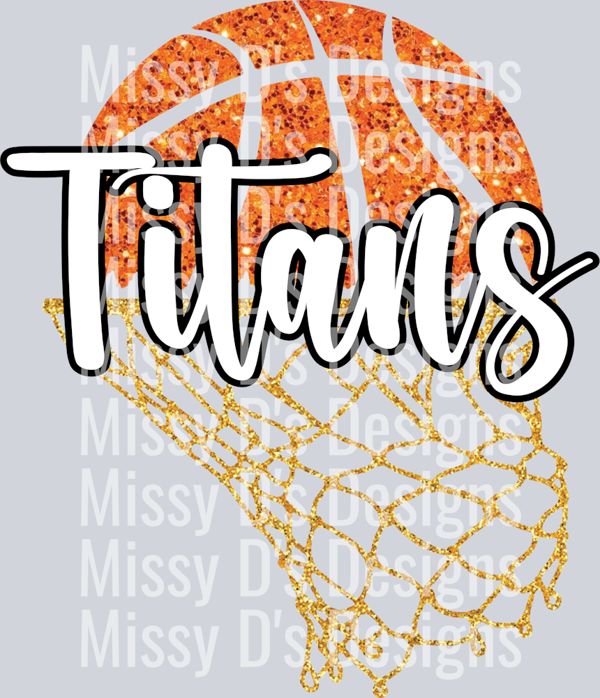 Basketball Net Faux Glitter Titans