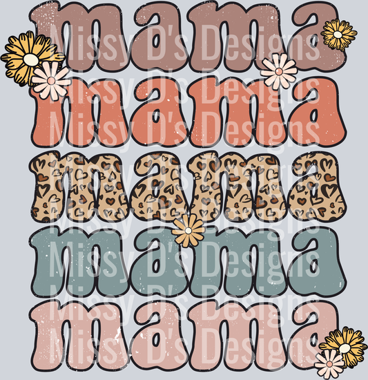 mama floral stacked distressed