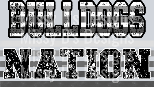 Monotone Stripes BULLDOGS