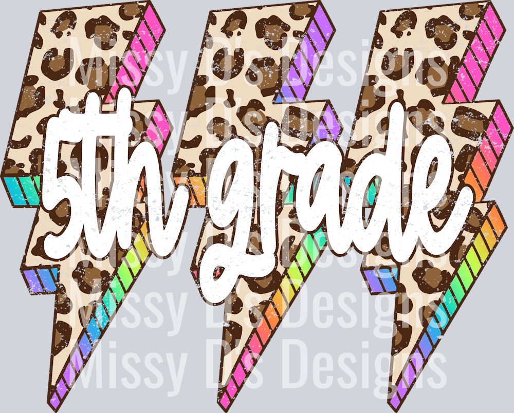 Leopard Lightning Bolt 5th Grade