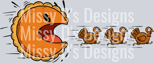 Retro Thanksgiving Pumpkin Pie Chasing Png