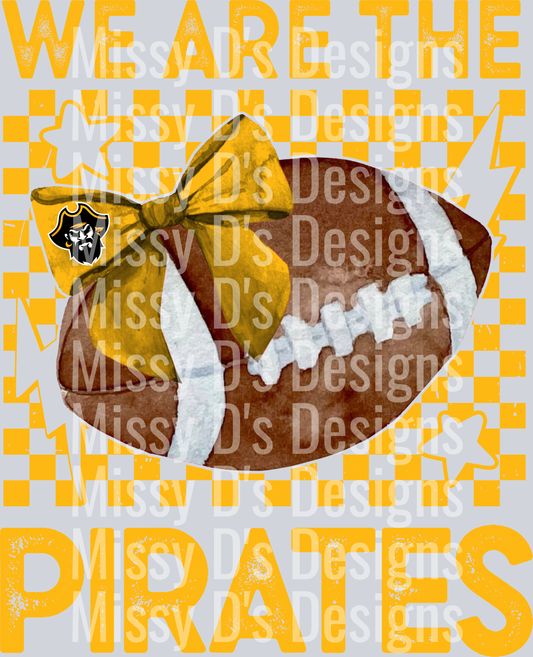 yellow checkered pirates football coquette