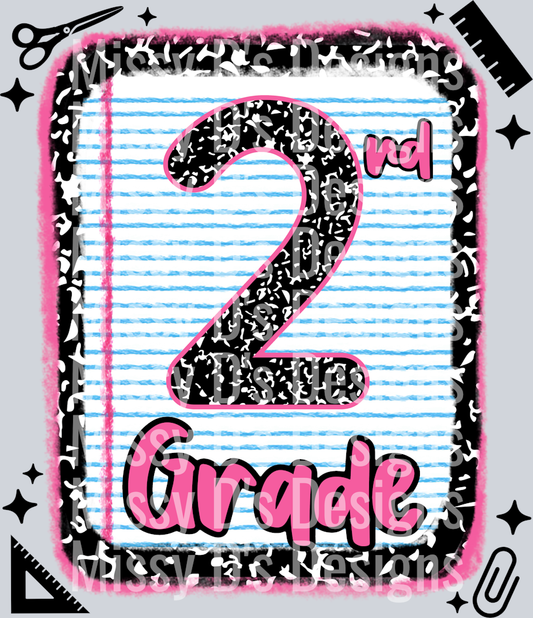 2nd grade notebook paper pink