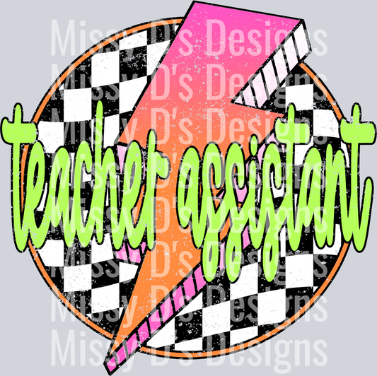 Checkered Lightning Teacher Assistant