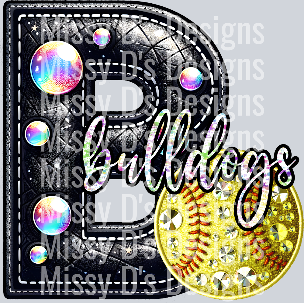 leather Intial bulldogs softball