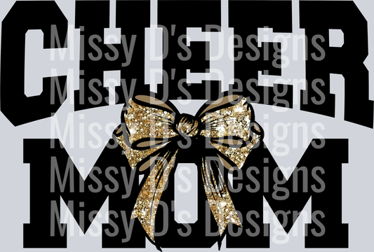Cheer mom Glitter Bow