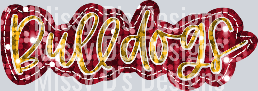 Bulldogs sequin maroon and gold