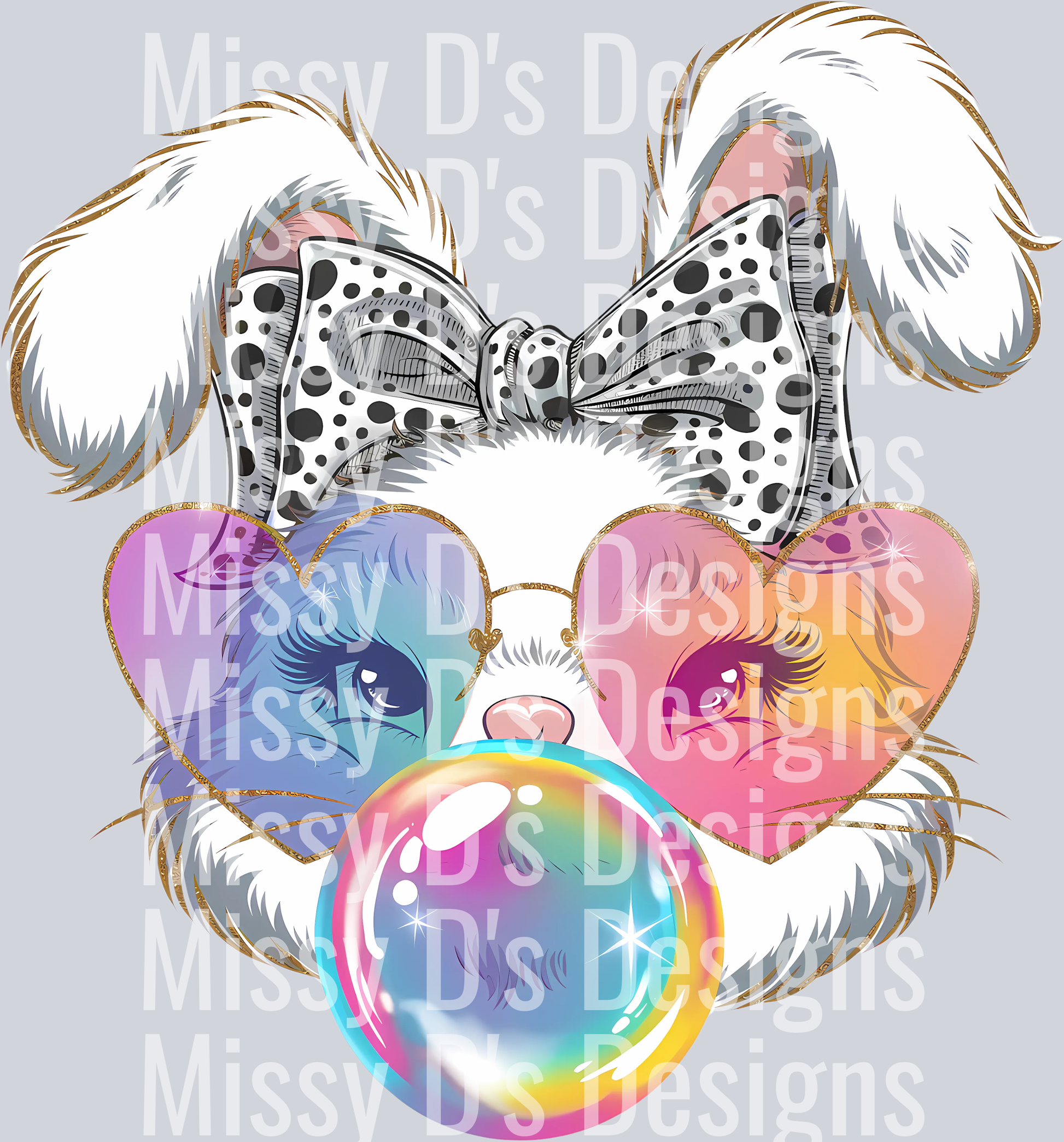 Glitter Easter Bunny Coquette PNG