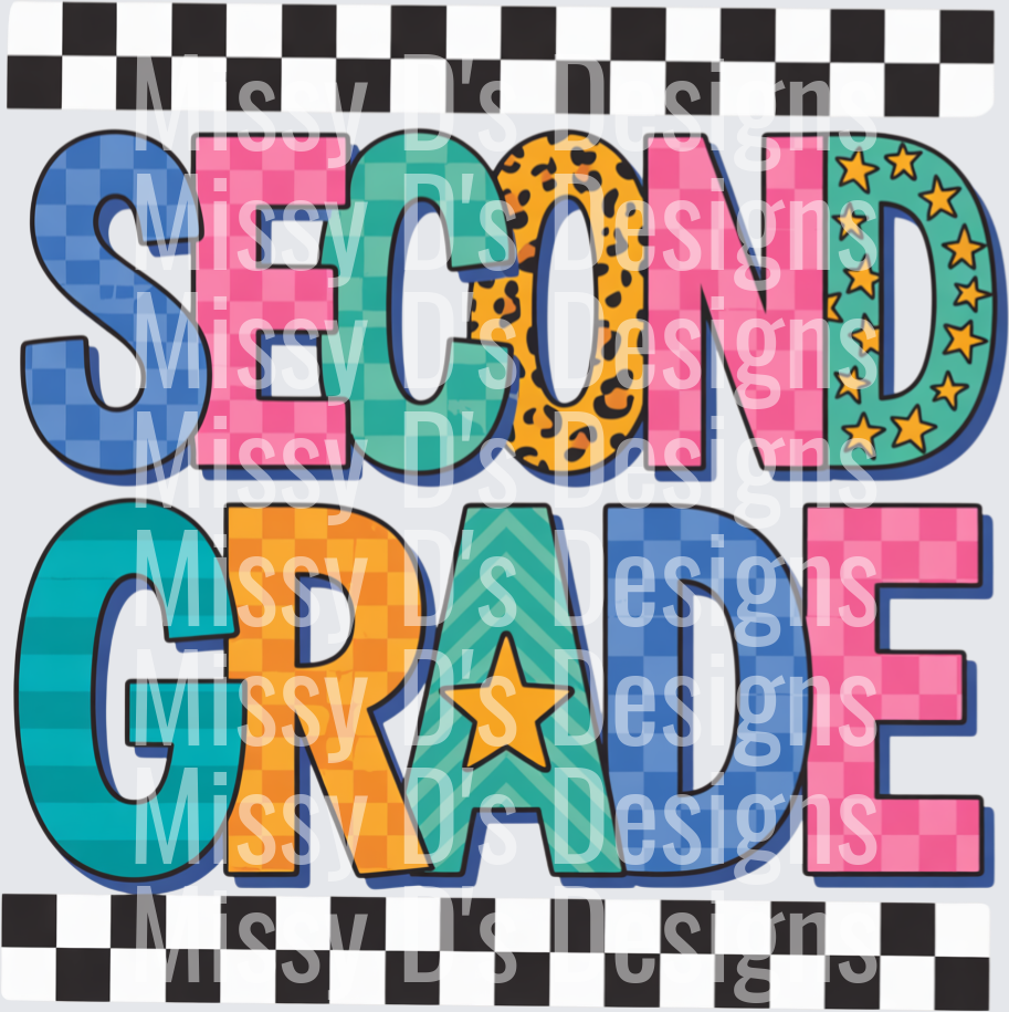 checkered colorful second grade