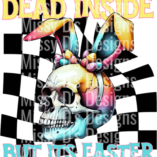 Dead Inside but it's Easter Blue Writing