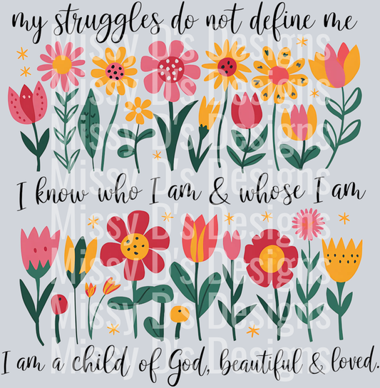 Beautiful and Loved Floral Christian PNG