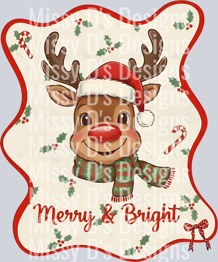 merry and bright reindeer