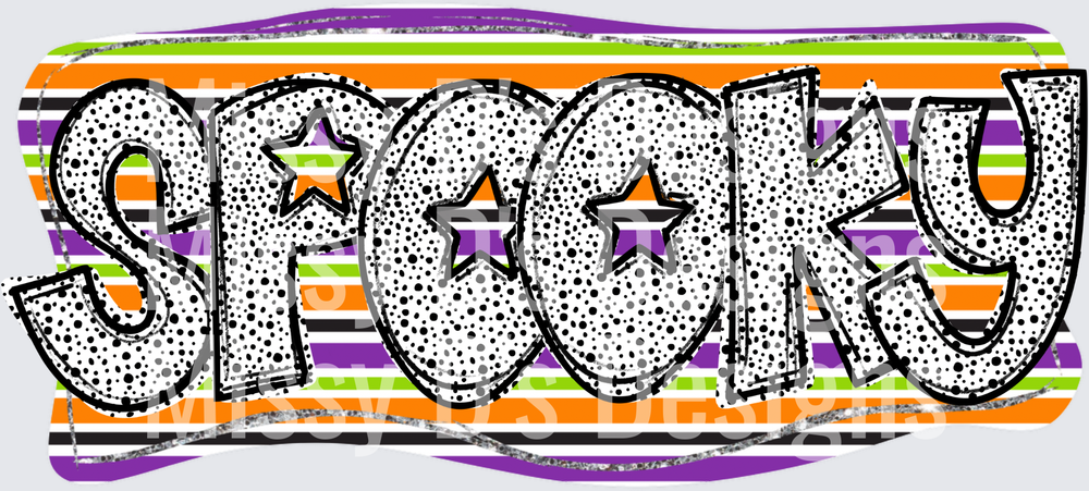 Spooky Bold Dotted Letters Halloween Stripe Banner