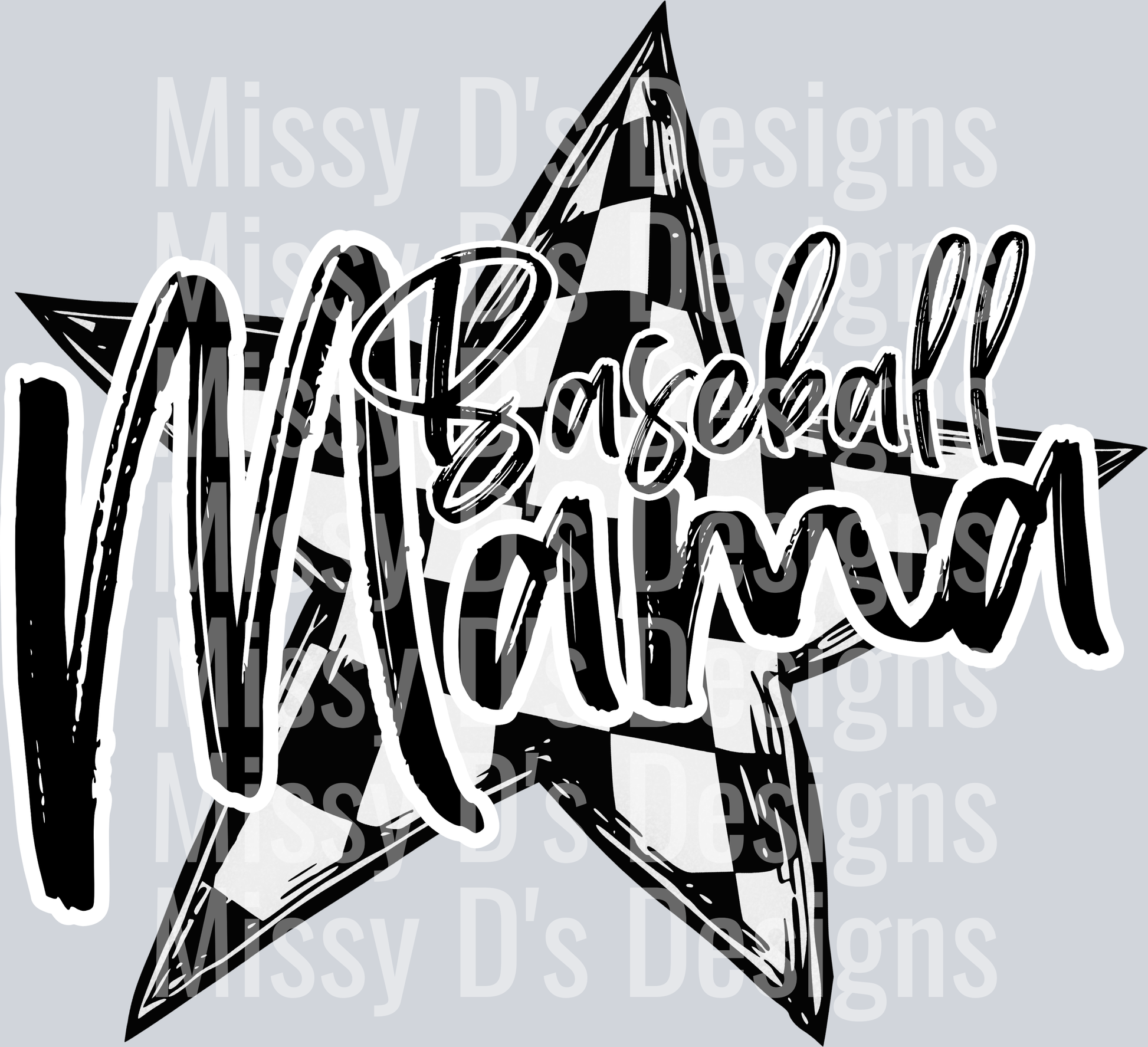 BASEBALL MAMA STAR BLACK