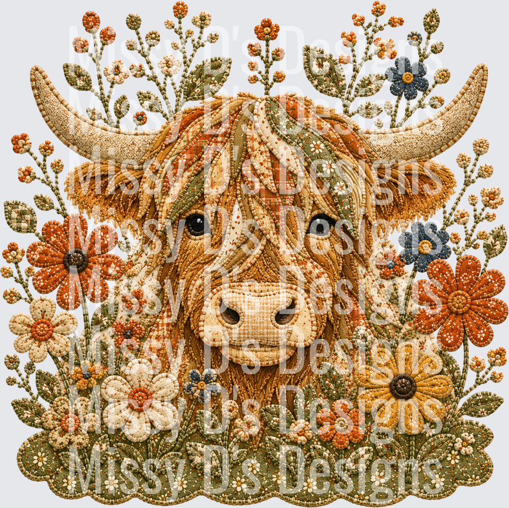 cow and flowers