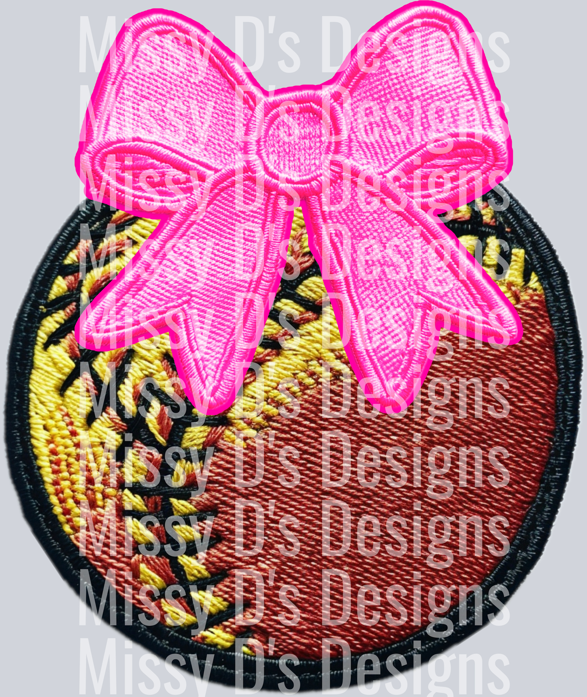 SOFTBALL COQUETTE EMBROIDERED PATCH