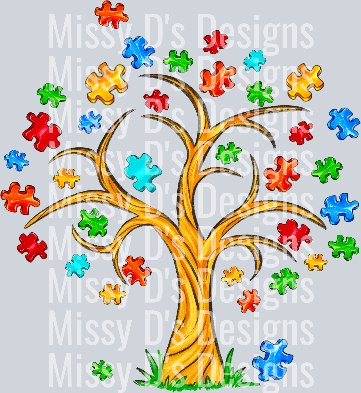 Autism puzzle tree
