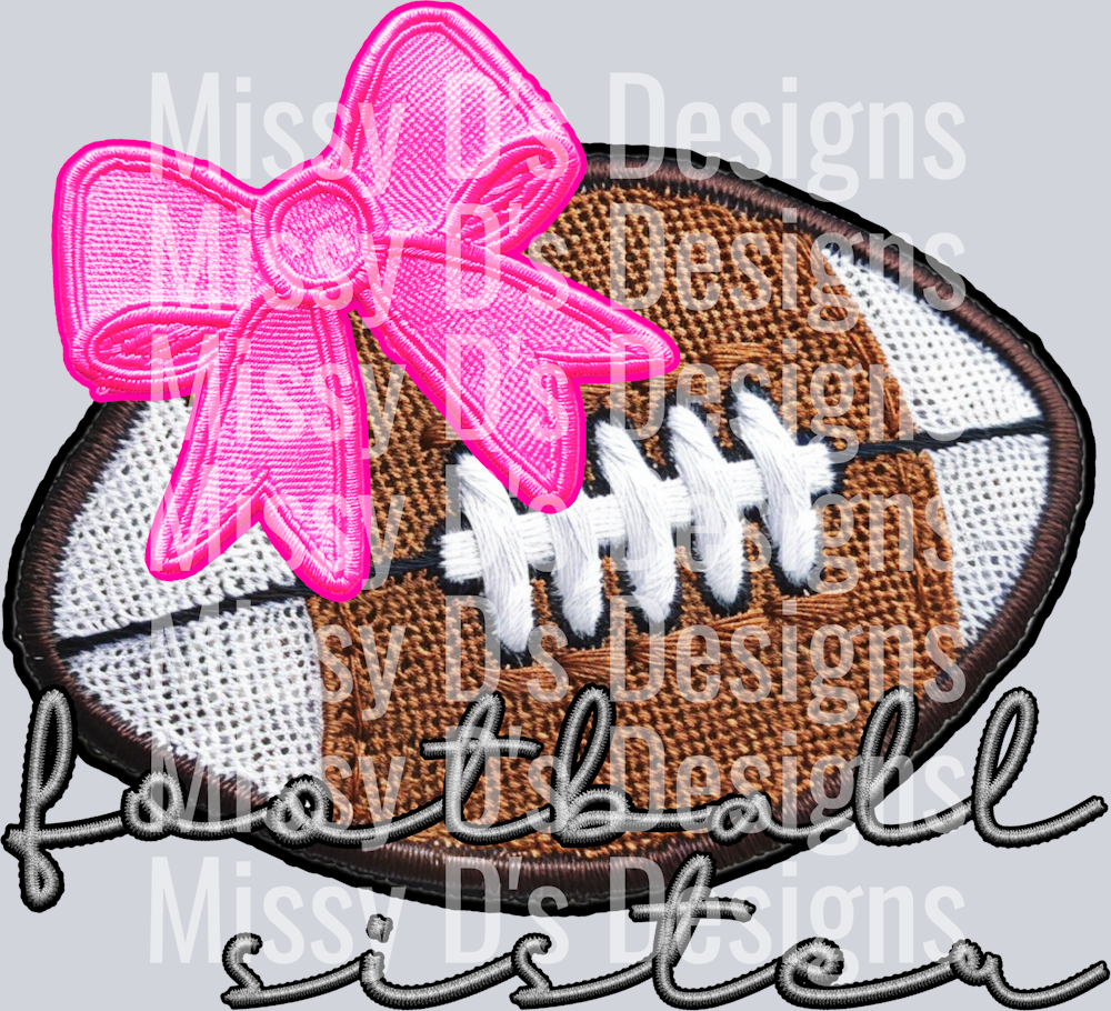 FOOTBALL SISTER COQUETTE EMBROIDERED PATCH