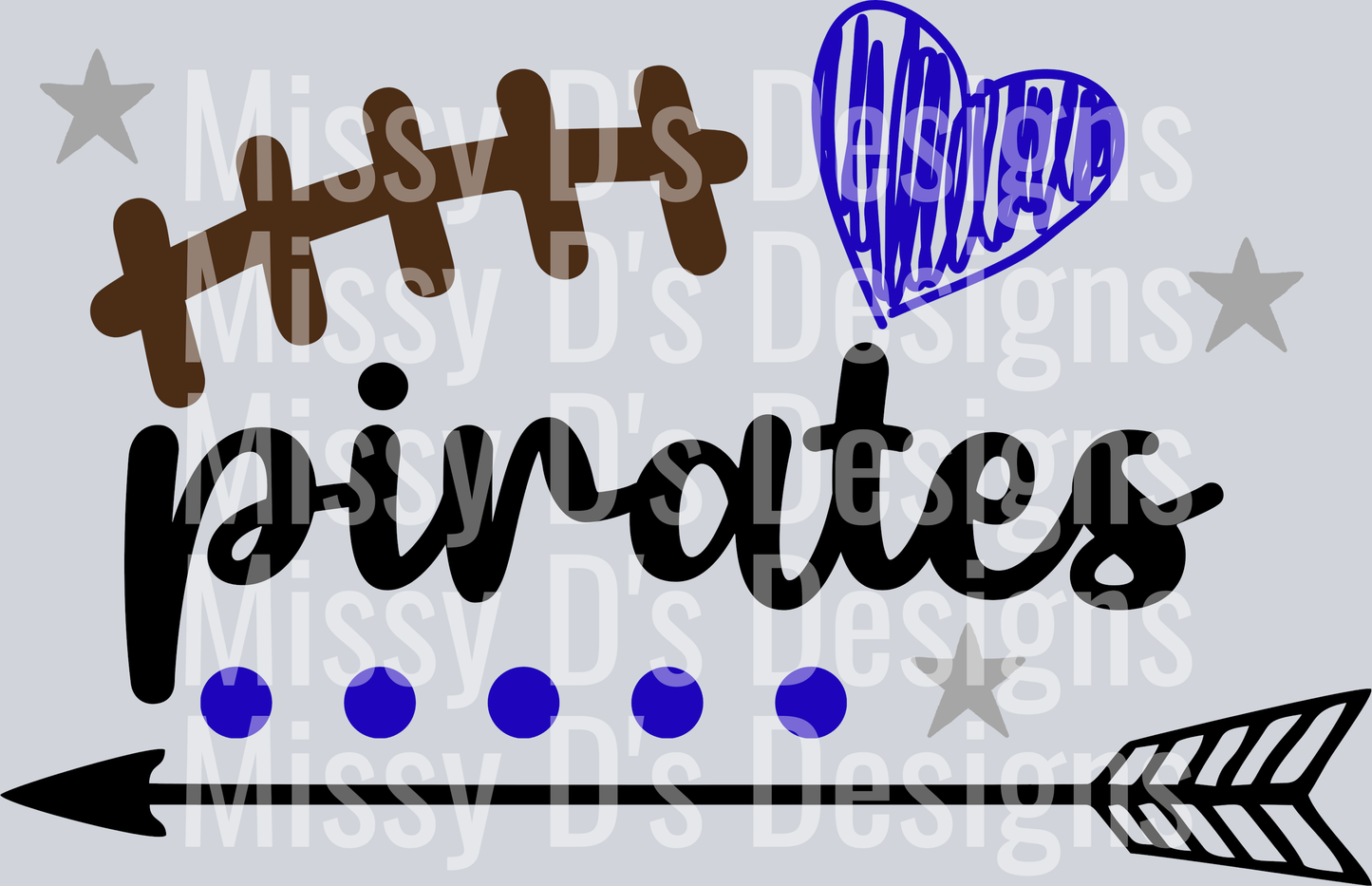 FootballLacePiratesBlue