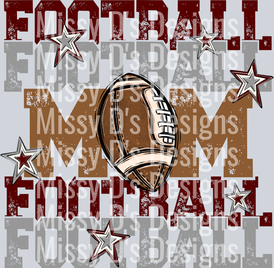 FootballMomMaroonGrey