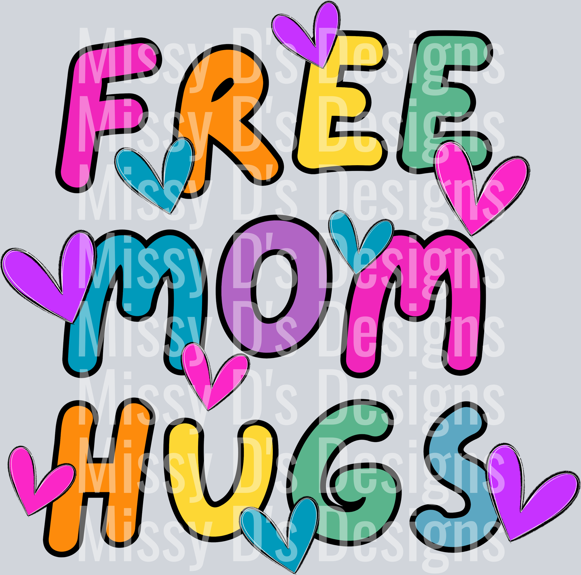 Free Mom Hugs hearts
