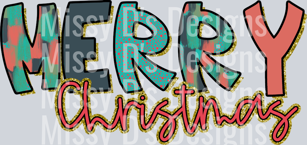 Merry Christmas color 2 glitter