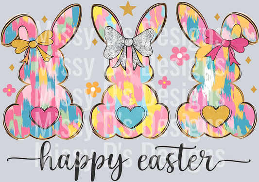 Happy Easter PNG, Coquette Easter Bunny Brush Strokes