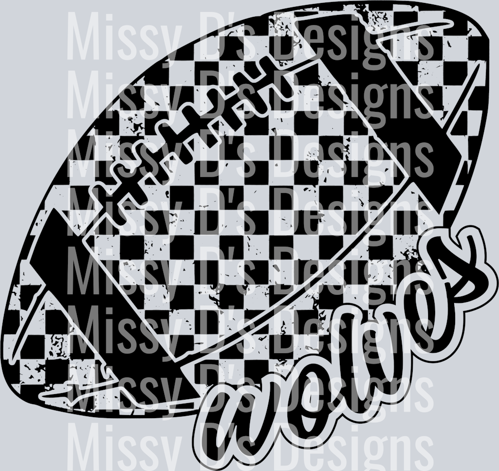 CheckeredFootballWolvesBlack