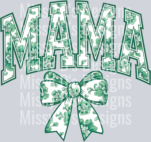 Mama Chinoiserie PNG, Green toile PNG