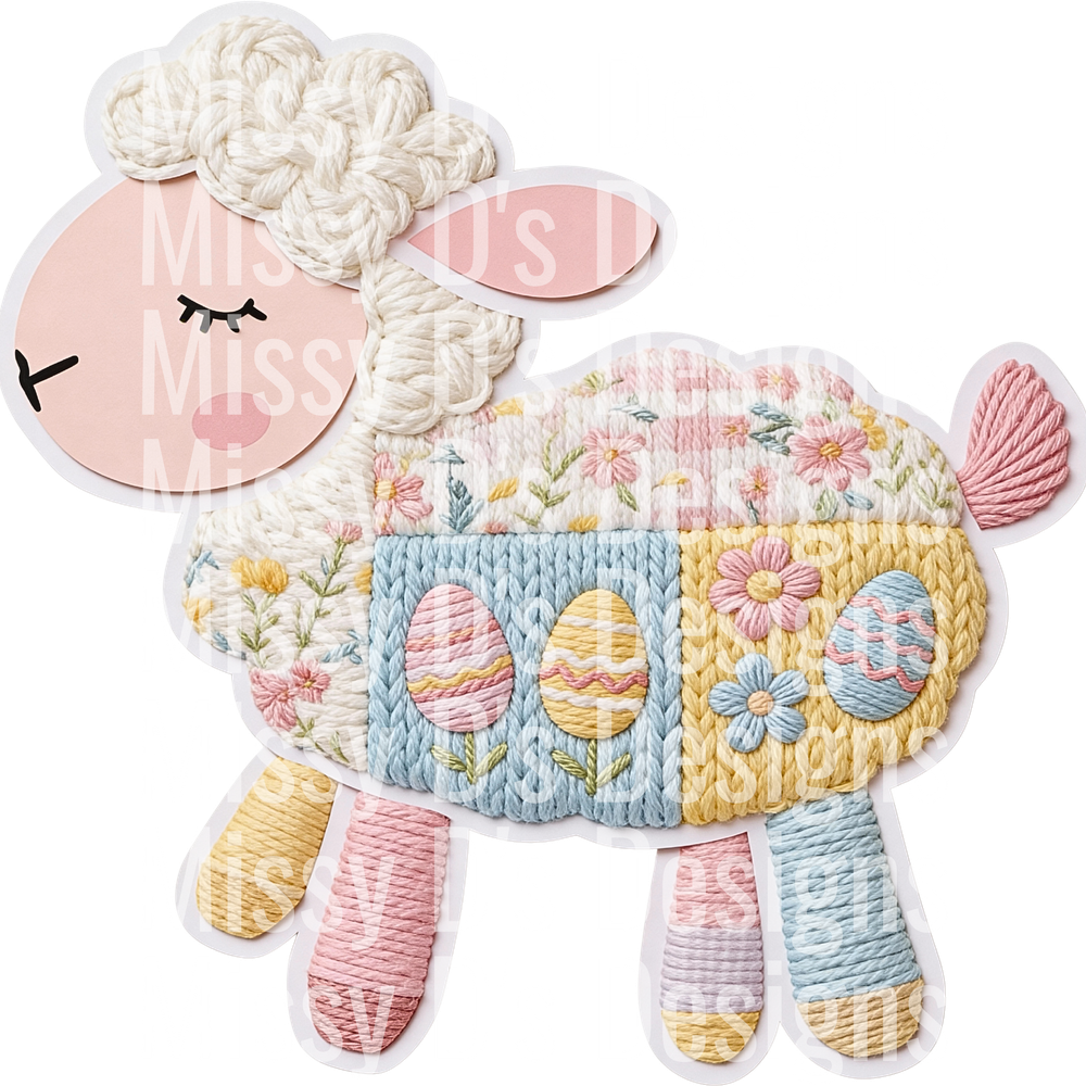 Faux Yarn Easter Sheep Png