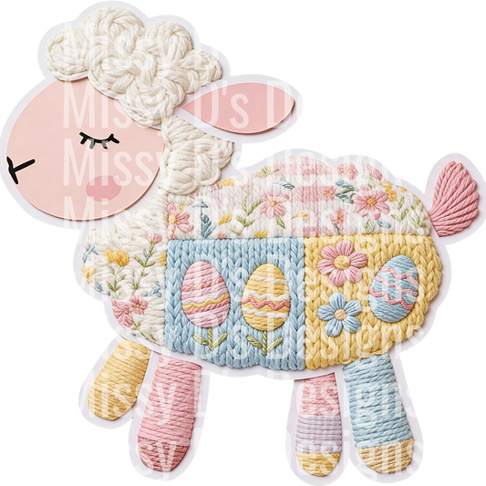 Faux Yarn Easter Sheep Png