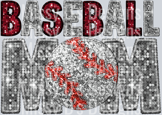 Baseball Mom maroon silver