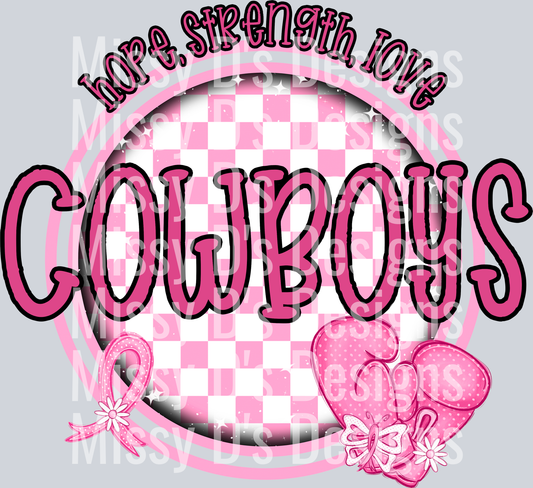 Breast Cancer Awareness Checkered Cowboys