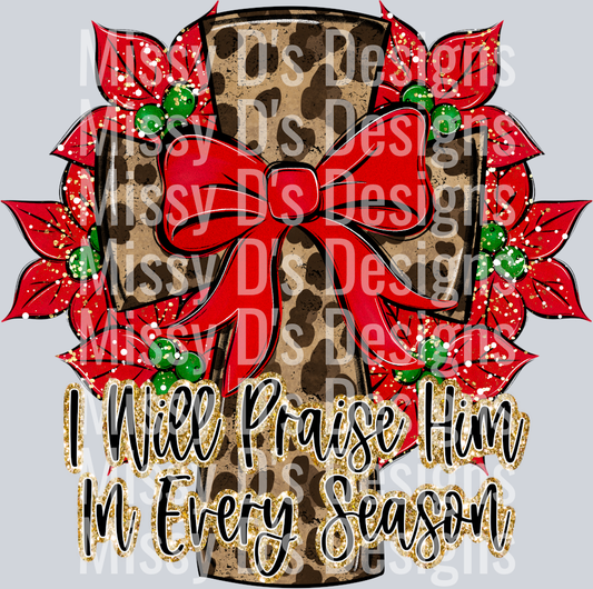 Christmas Cross Leopard Print