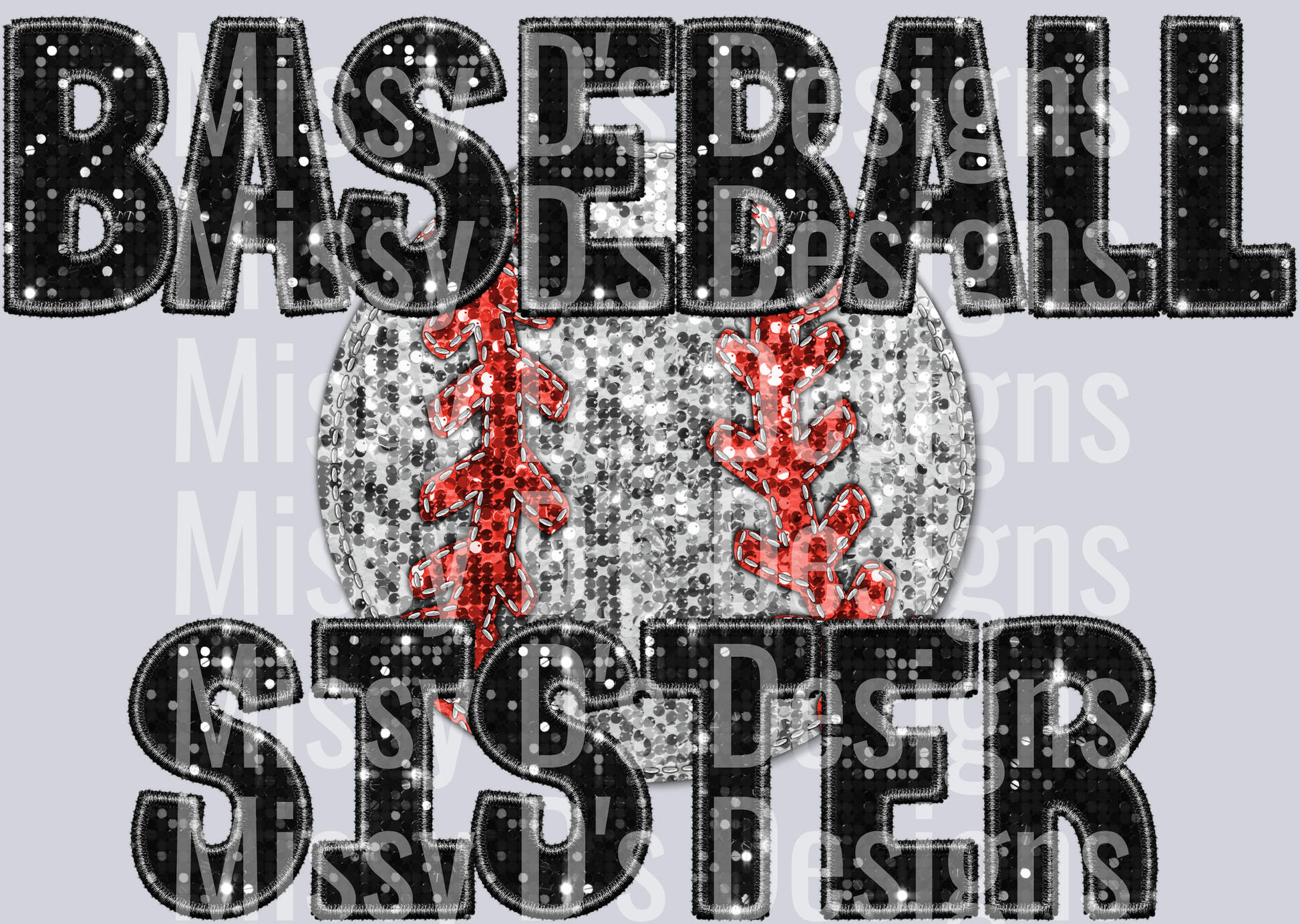 glitter baseball sister