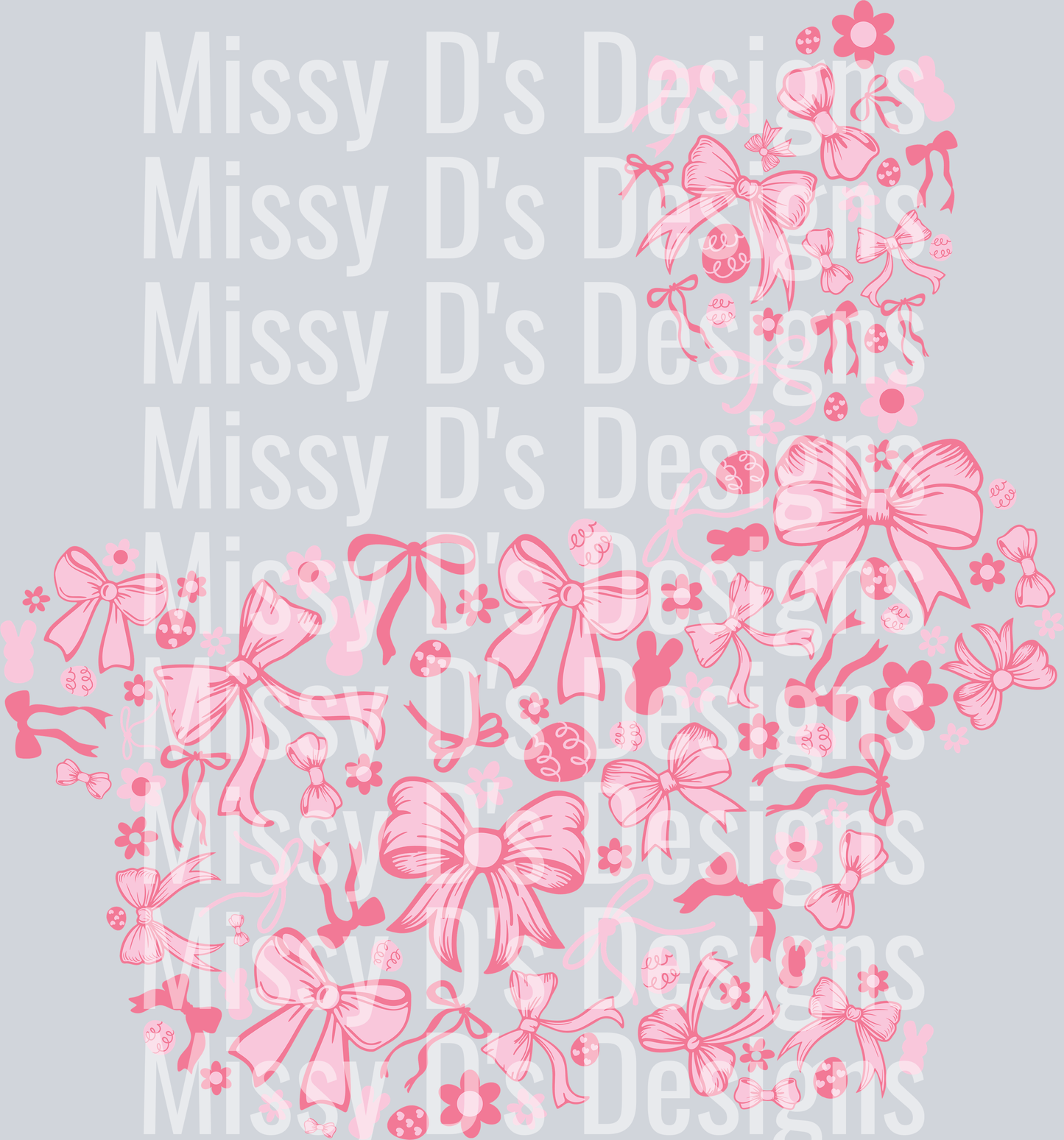 pink coquette floral bunny bow