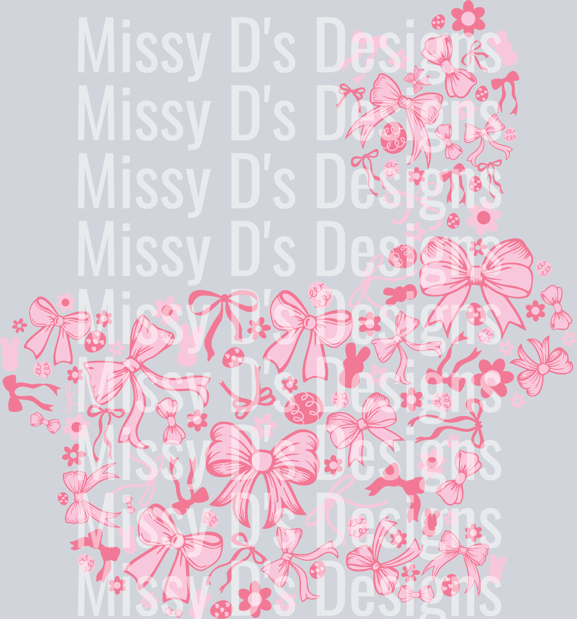 pink coquette floral bunny bow