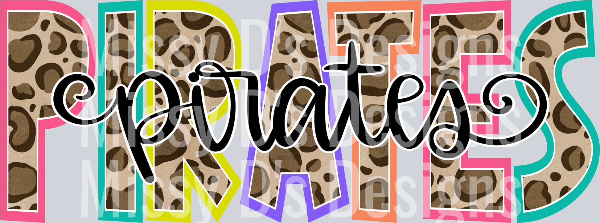 Colorful Outlined Leopard PIrates