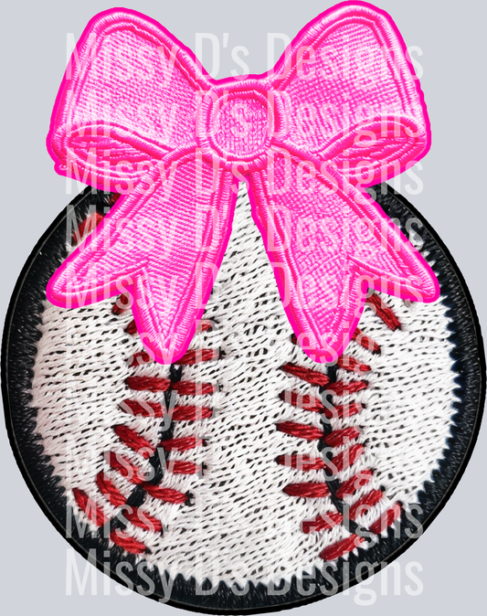 BASEBALL COQUETTE EMBROIDERED PATCH