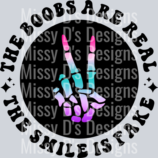 Color The Boobs Are Real The Smile Is Fake Pocket Design